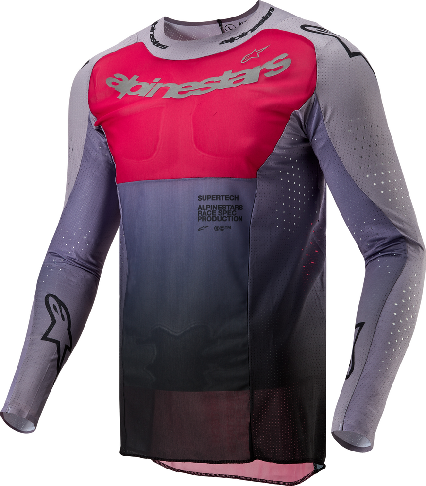 Alpinestars Men's Supertech Dade MX Jersey (Iron/Red Berry) - 2XL