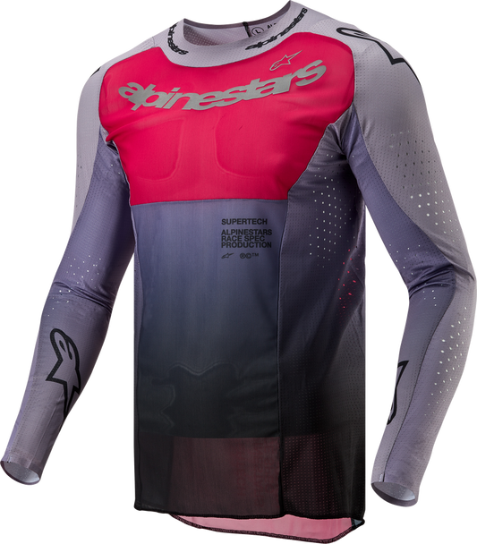 Alpinestars Men's Supertech Dade MX Jersey (Iron/Red Berry) - 2XL