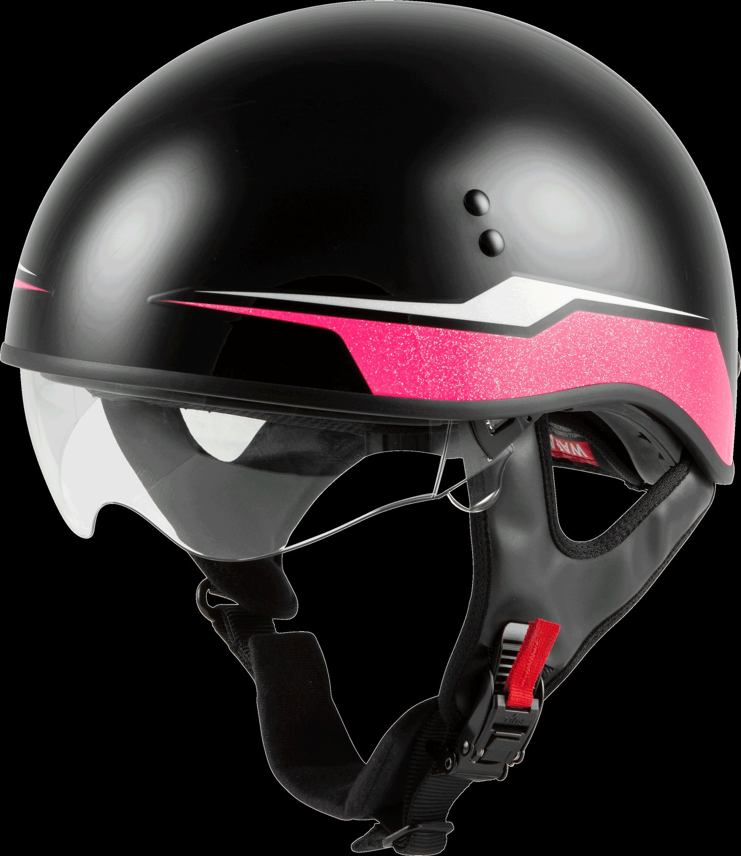 GMAX HH-65 Source Naked Half Helmet (Black/Pink) - XL