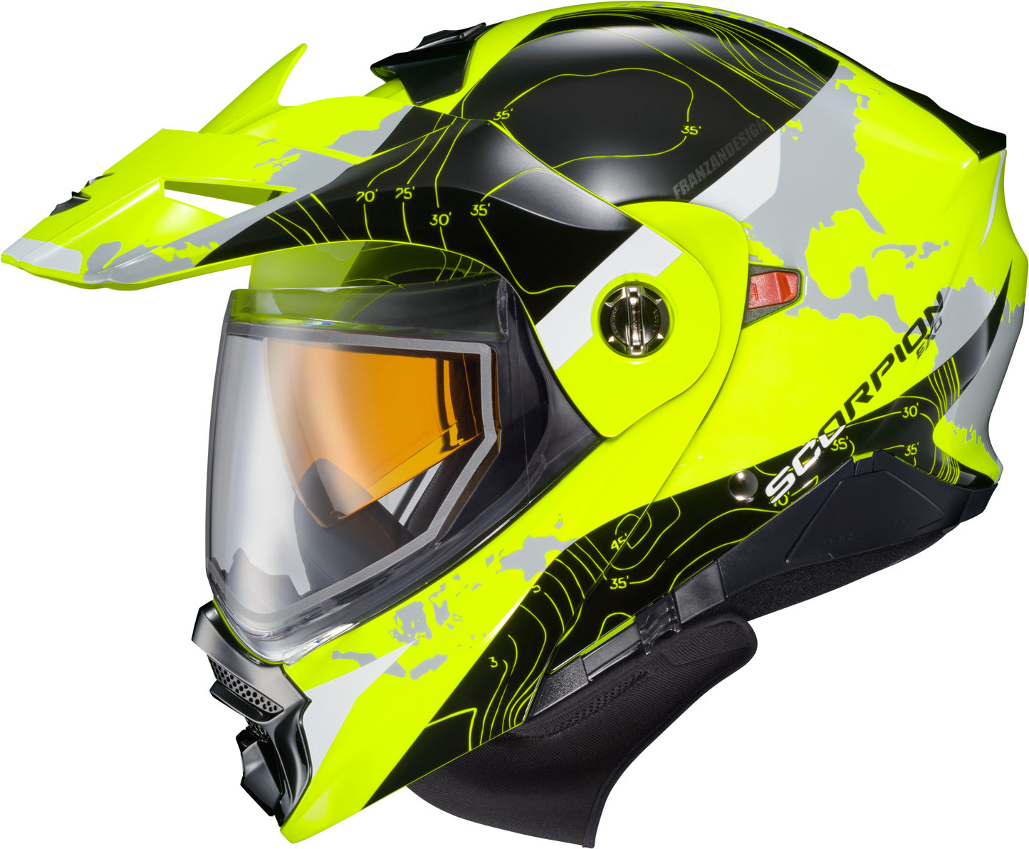 Exo At960 Cold Weather Helmet Topographic Hi Vis Xl (Dual)