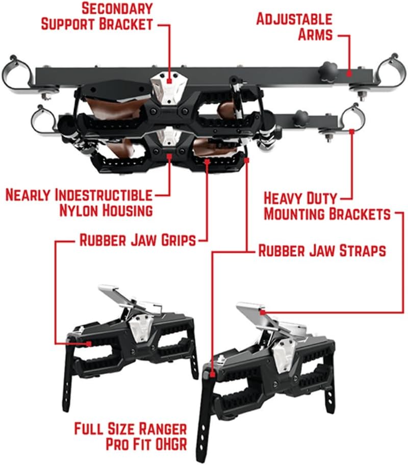 Seizmik Overhead Gun Rack – 2″ and 1.875″ round tube ROPS (07301)