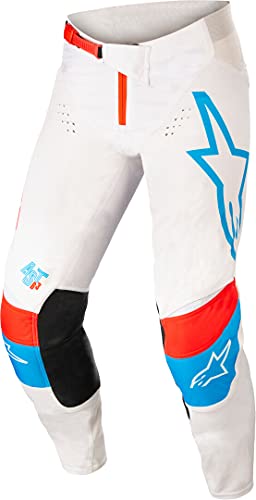 Alpinestars Techstar Quadro Pants (Off White/Blue Neon/Bright Red) Size 40