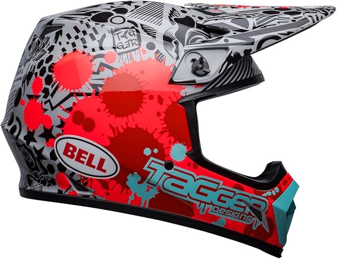 BELL MX-9 MIPS Adult Dirt Helmet (Tagger Splatter Gloss Bright Red/Gray) - 2XL