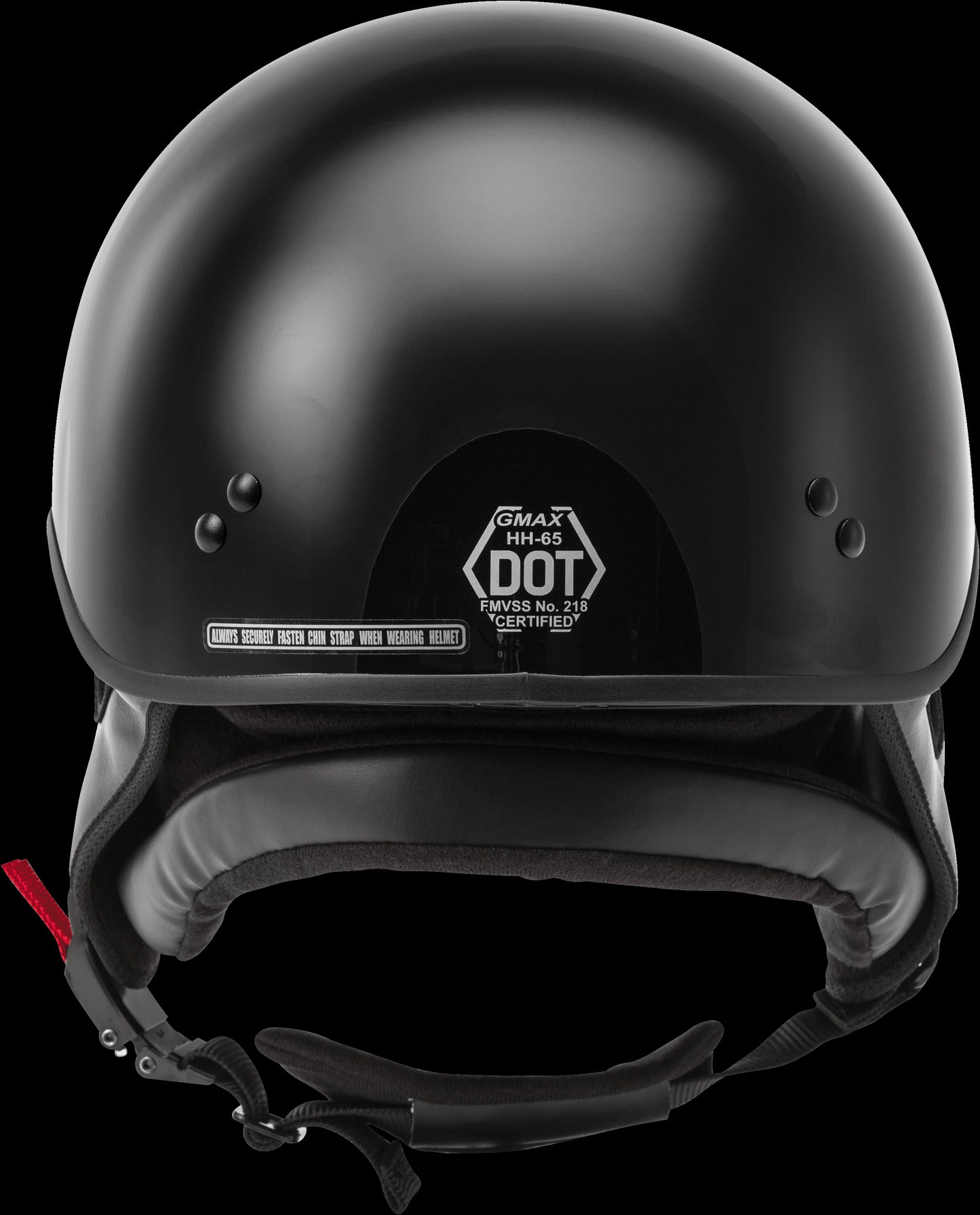 GMAX HH-65 Full Dressed Half Helmet (Black) - Large