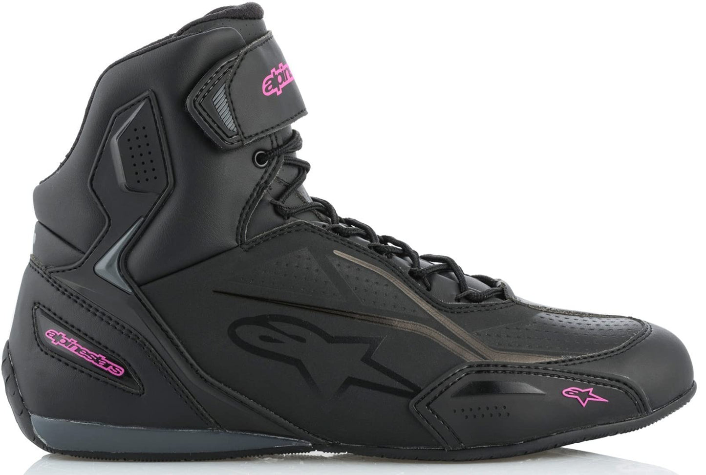 Alpinestars Women's Stella Faster 3 Motorcycle Shoes (Black/Fuchsia) - Size US 11