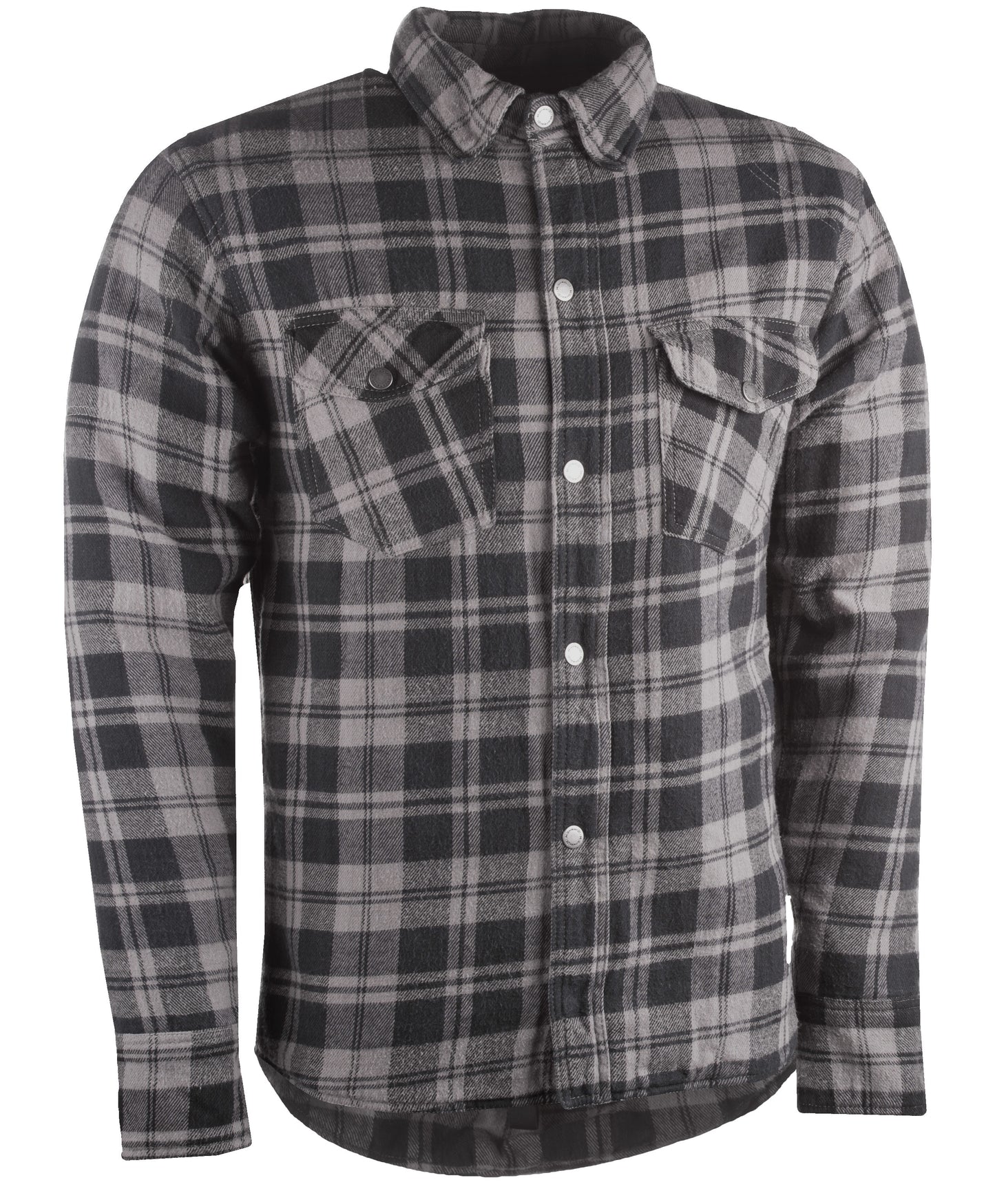 Highway 21 Men's Marksman Flannel Motorcycle Shirt (Black/Grey) - Small