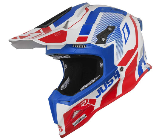 JUST 1 Vector Carbon Fiber MX Helmet (Vector Red/Blue/White Carbon) - Small