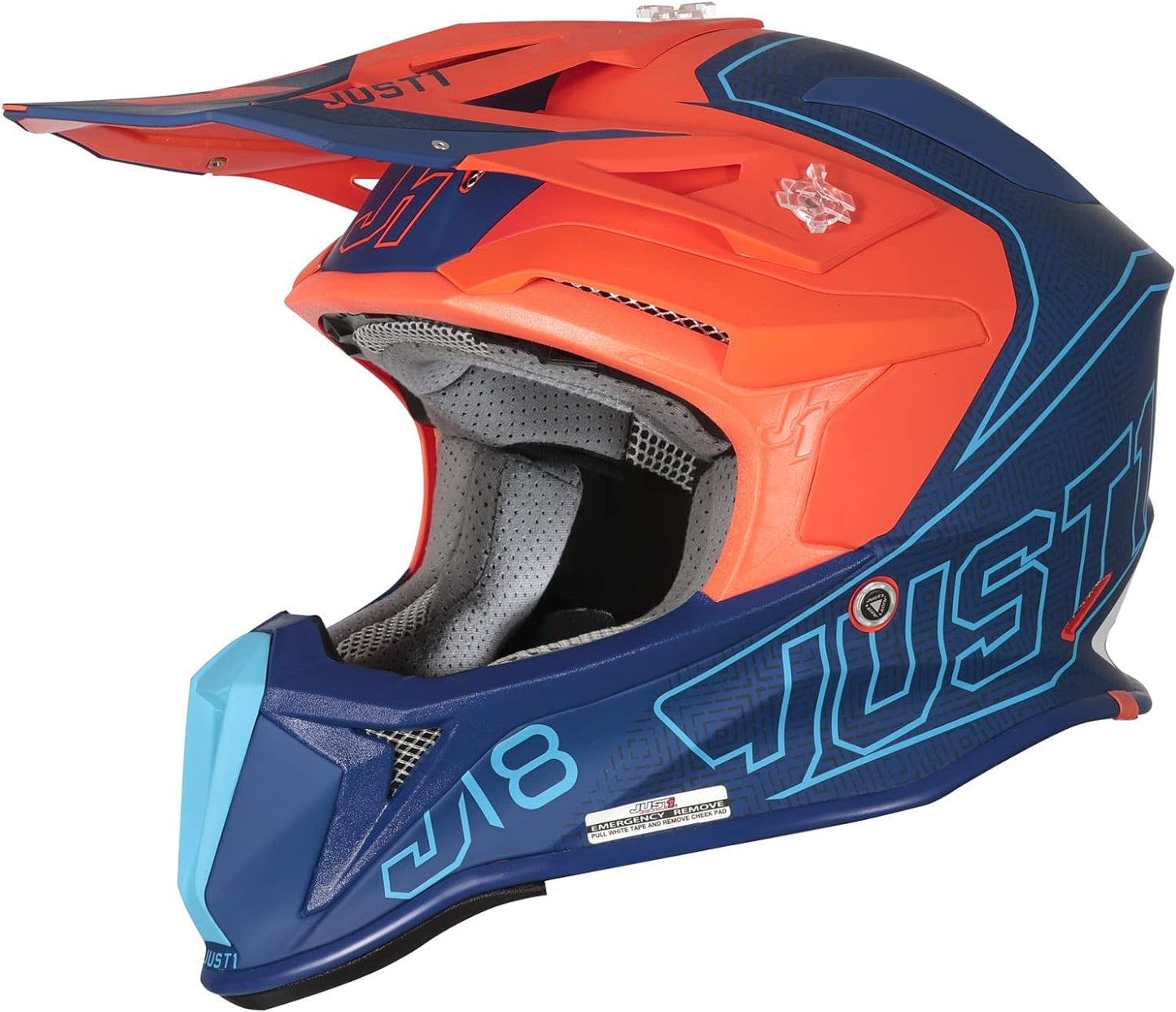 JUST 1 J18 Fiberglass Shell MX Off-Road Motocross Motorcycle Helmet