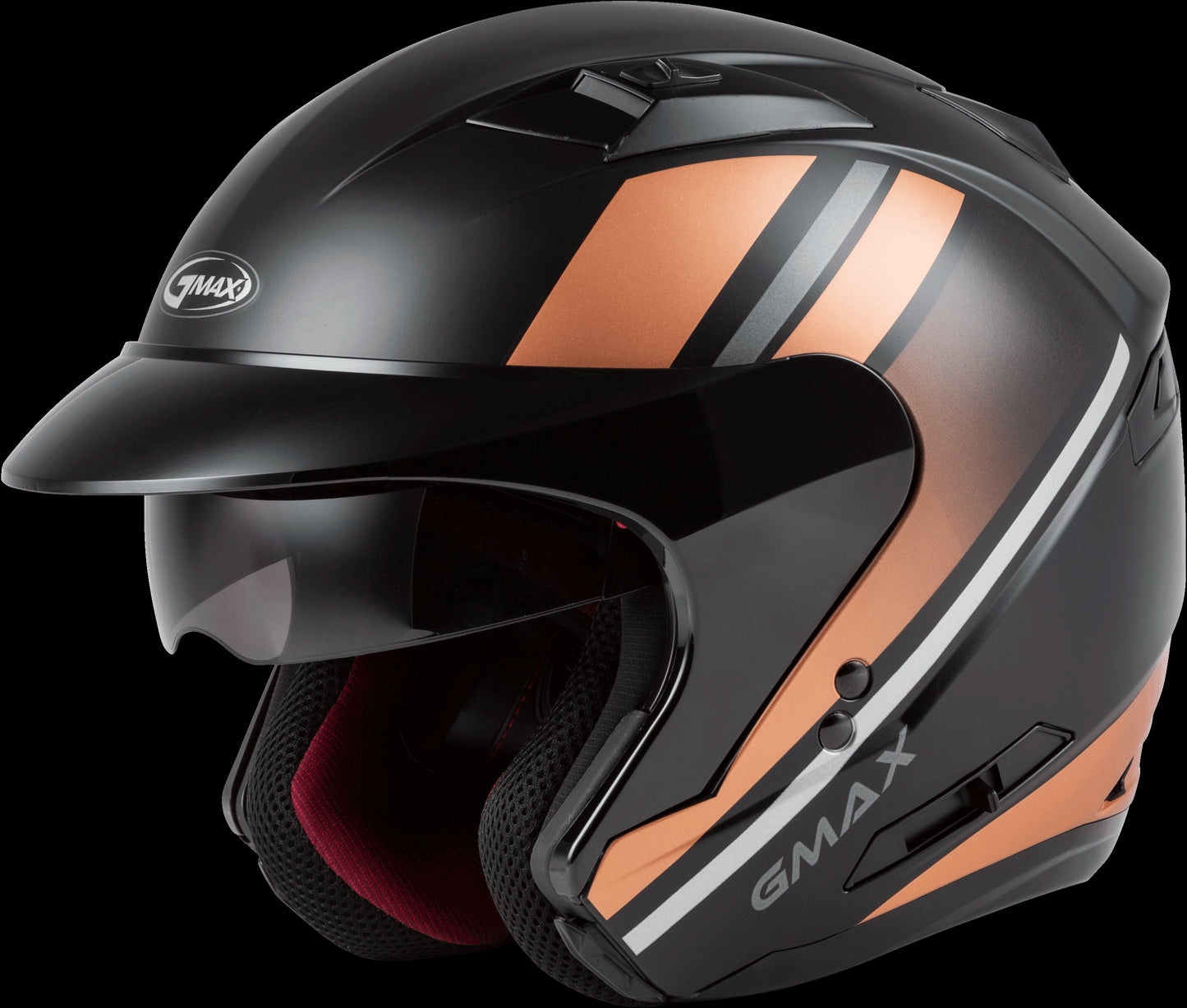 GMAX OF-77 Reform Open-Face Helmet (Matte Black/Copper/Silver) - Medium