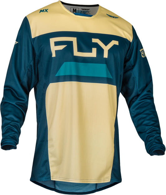 Fly Racing 2024 Adult Kinetic Reload Jersey (Ivory/Navy/Cobalt) - Medium