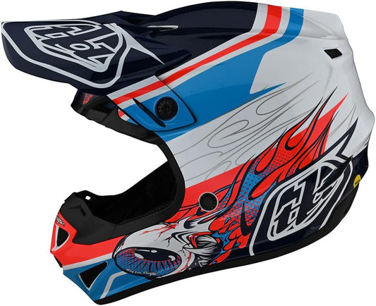 Troy Lee Designs SE4 Polyacrylite Helmet W/MIPS (Blue/Orange) - XS