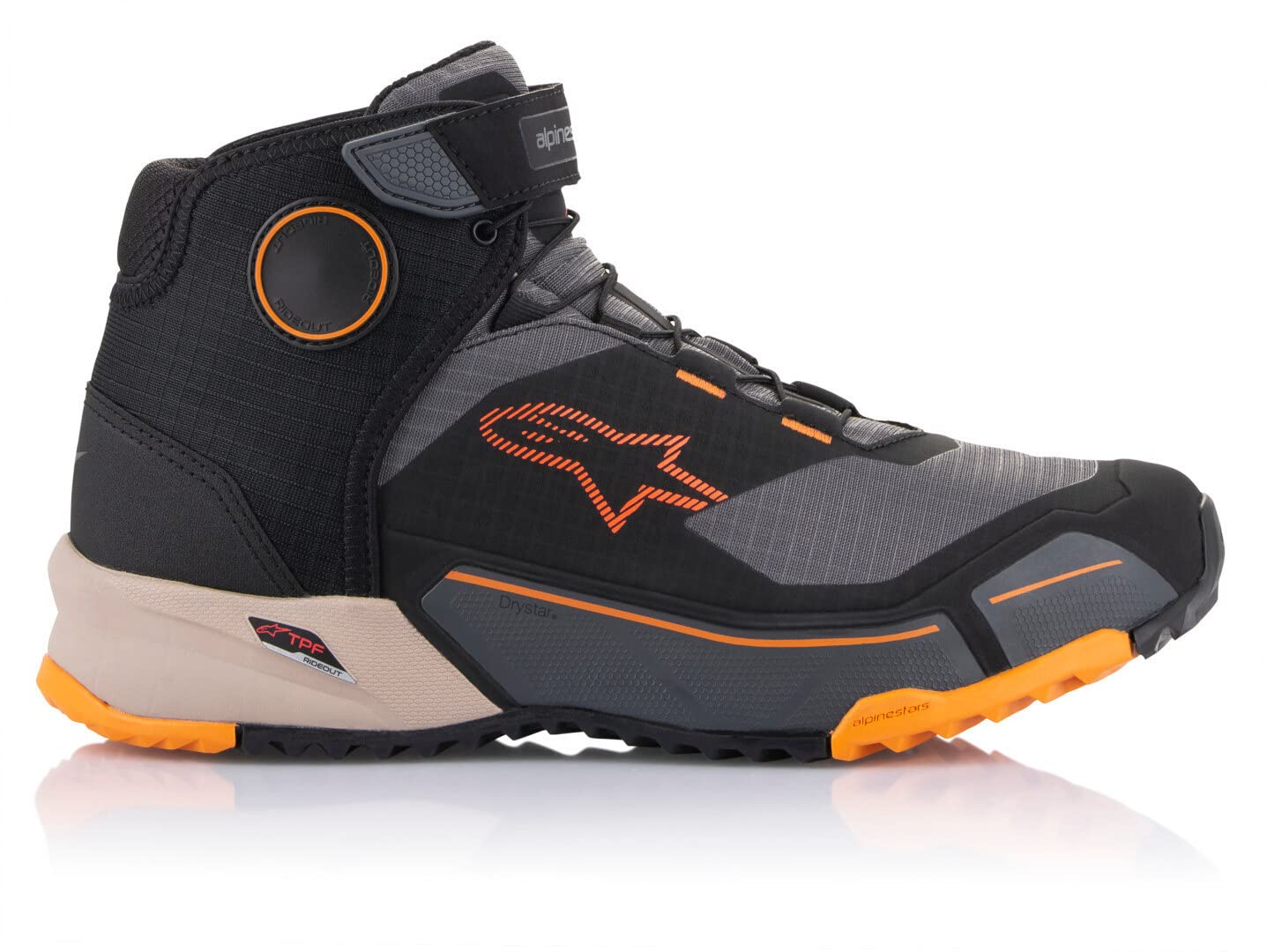 Alpinestars CR-X Drystar Shoes (Black/Light Brown/Orange) Size 8