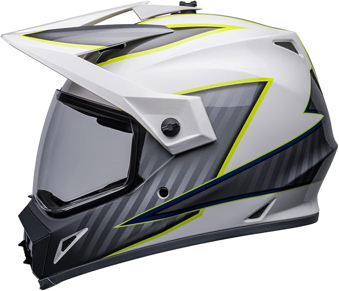 BELL MX-9 Adventure MIPS Adult Helmet (Dalton Gloss White/Hi-Viz Yellow) - 2XL