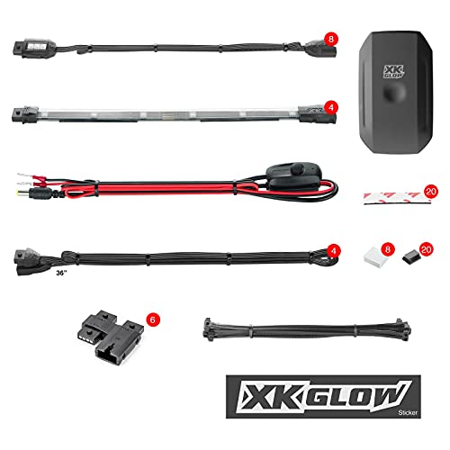 XK Glow KS-MOTO-STANDARD Standard Chrome App Controlled Light Kit