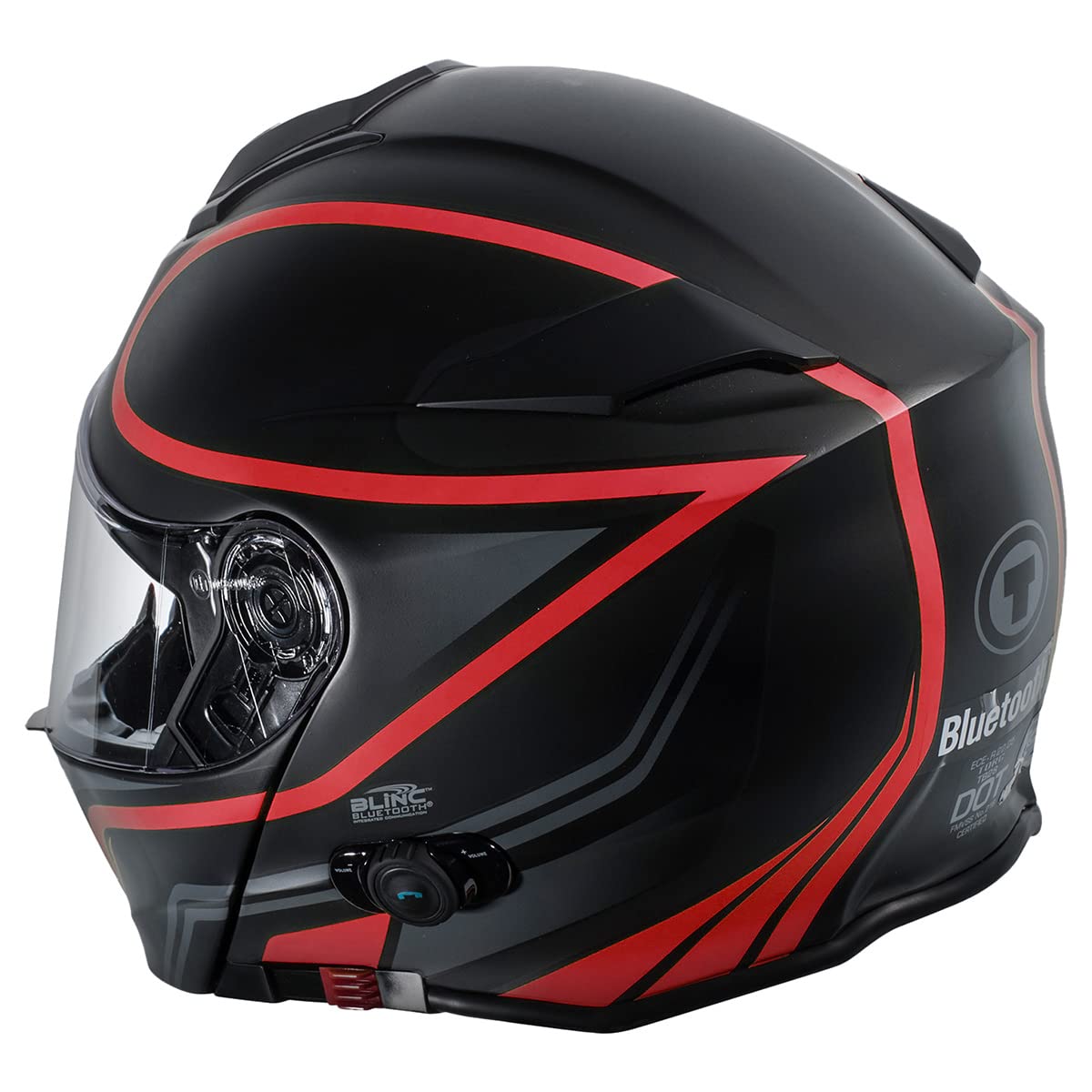 TORC T28B Bluetooth Integrated Motorcycle Helmet (Vapor Red) - XS