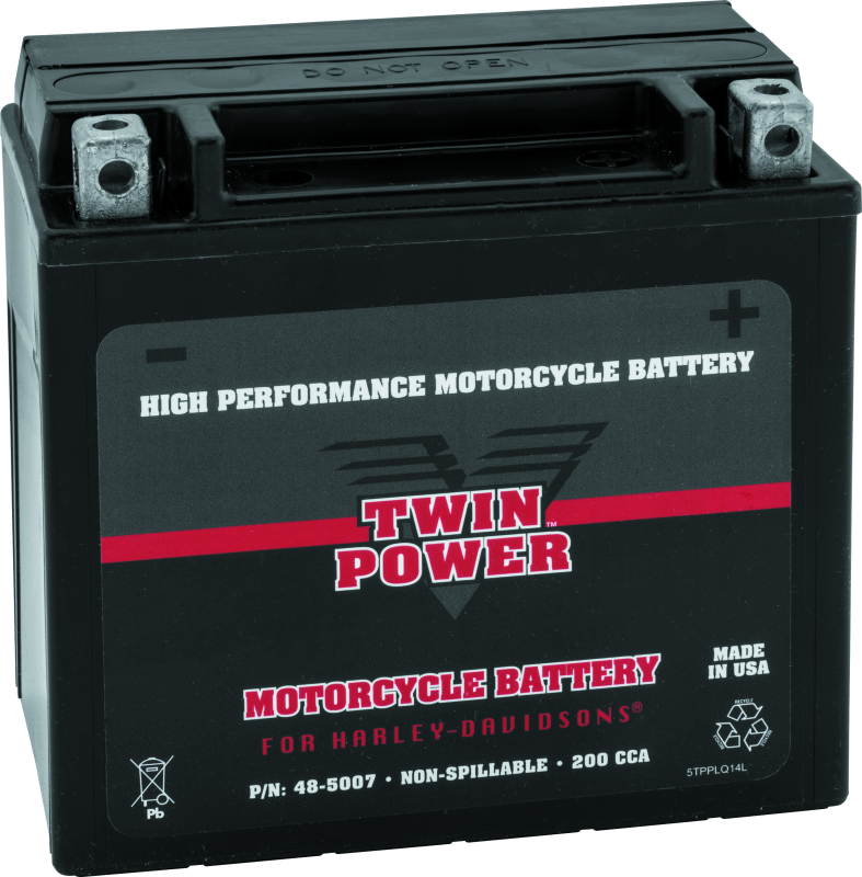 Twin Power YTX-14L High Performance Battery Replaces H-D 65958-04 Made in USA 200 CCA