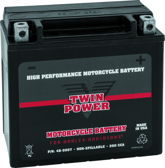 Twin Power YTX-14L High Performance Battery Replaces H-D 65958-04 Made in USA 200 CCA