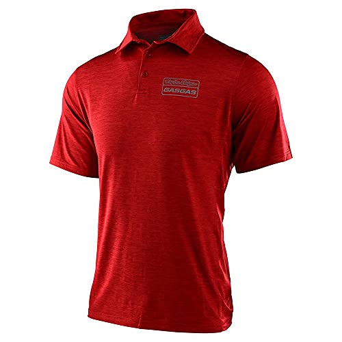 Troy Lee Designs Unisex GASGAS Team Polo Shirt Crew (Red) - Medium