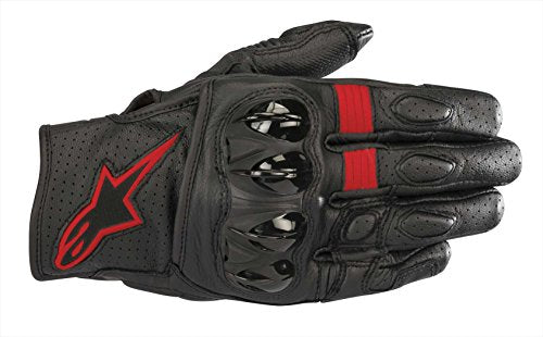 Alpinestars Celer V2 Leather Gloves (Black/Red Fluo) - 2XL