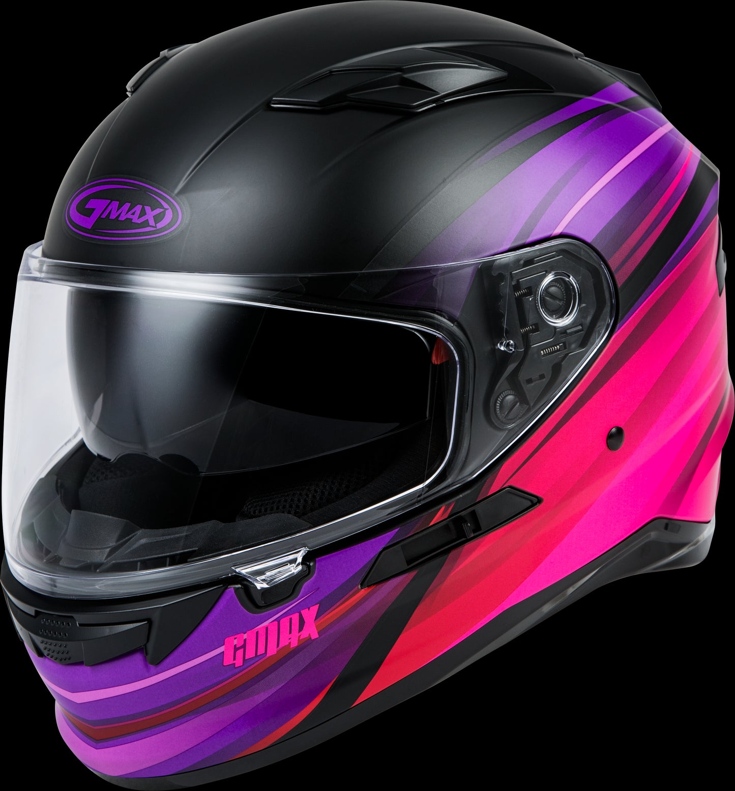 GMAX FF-98 Osmosis Motorcycle Helmet (Black/Purple/Red) - Large