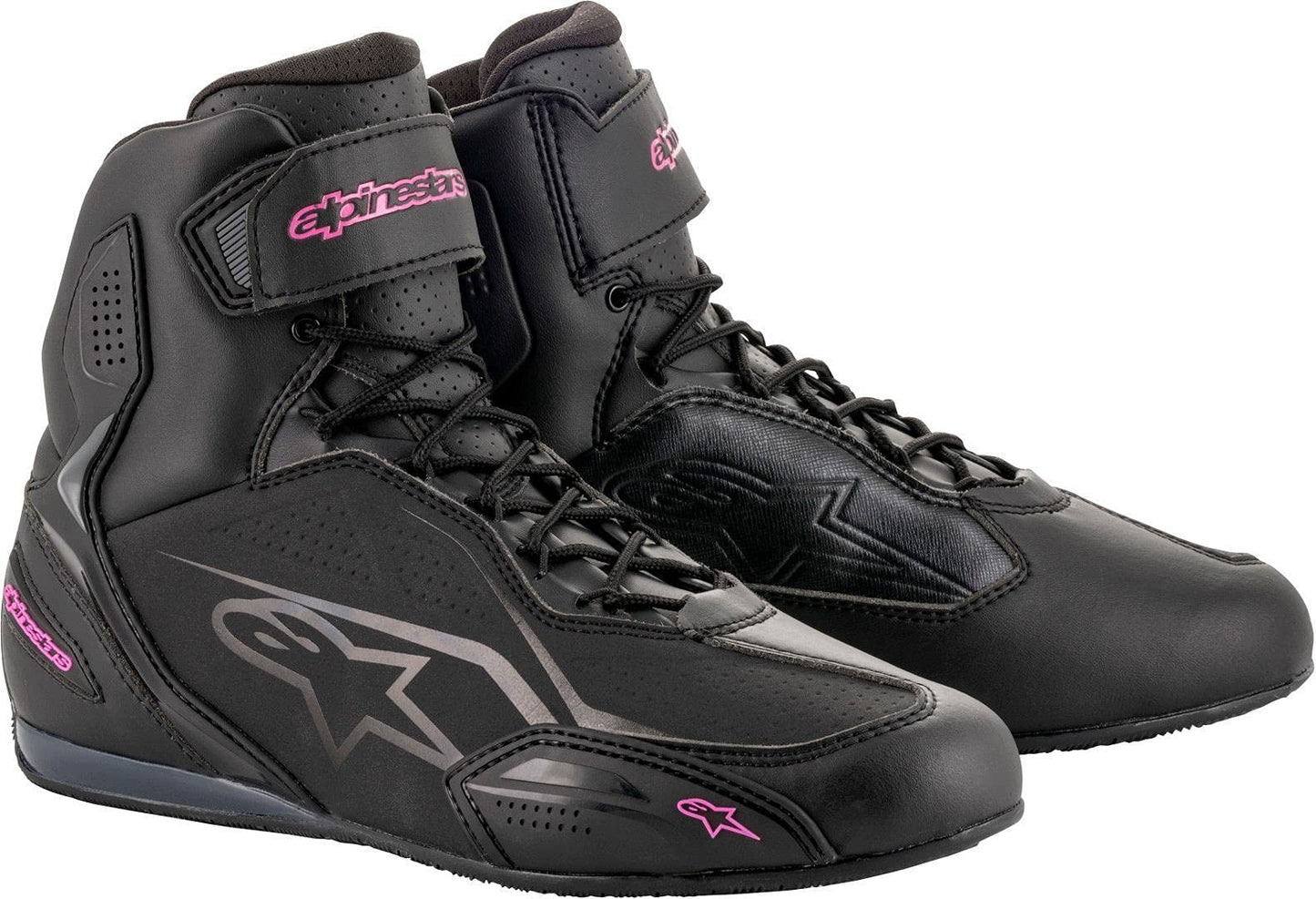 Alpinestars Women's Stella Faster 3 Motorcycle Shoes (Black/Fuchsia) - Size US 11