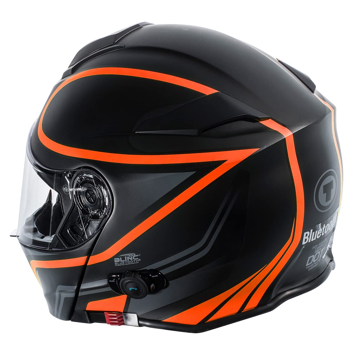 TORC T28B Bluetooth Integrated Motorcycle Helmet (Vapor Orange) - Small