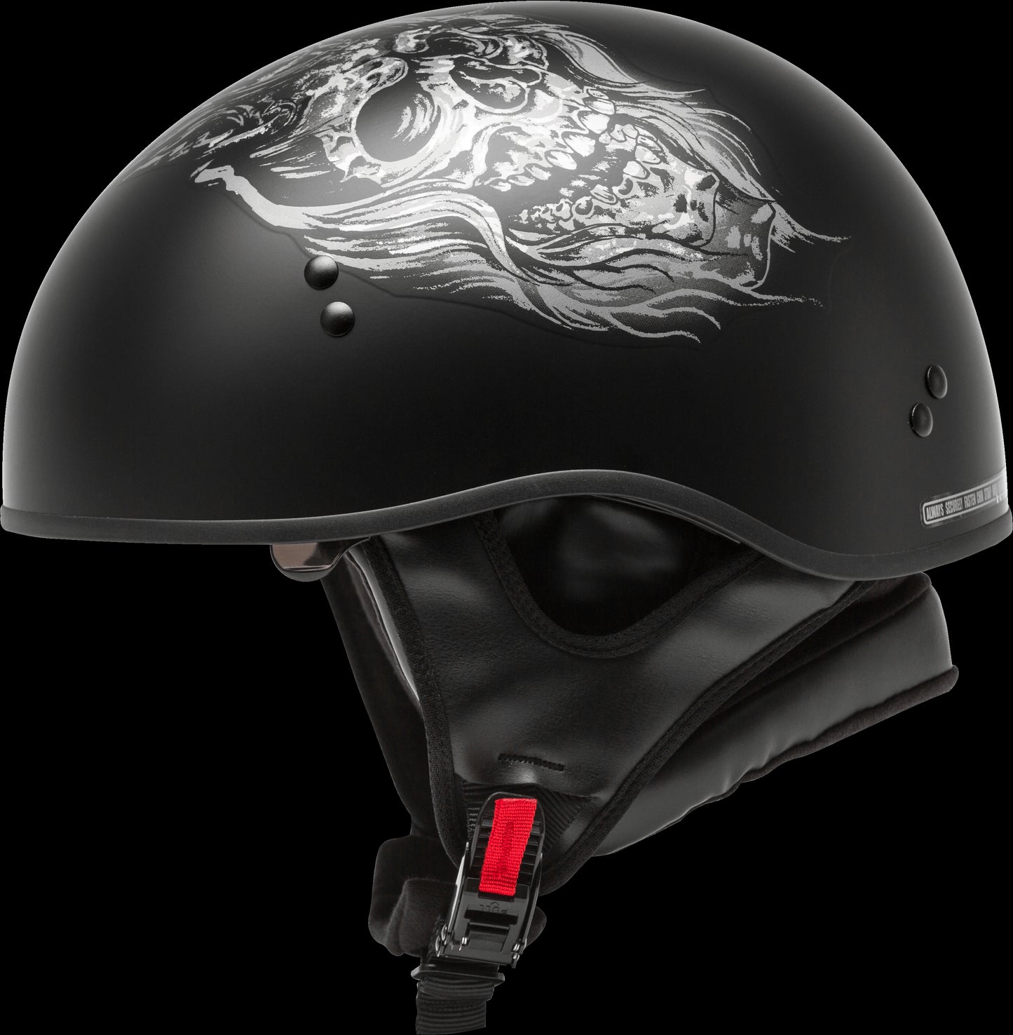 GMAX HH-65 Naked Half Helmet (Black/Silver)