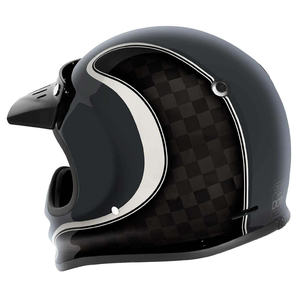 TORC T3 Retro Motorcycle Helmet (Gloss Grey Thruster)