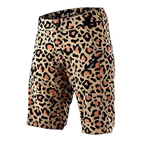 Troy Lee Designs Womens Lilium MTB Bicycle Shorts W/Liner (Leopard Bronze)