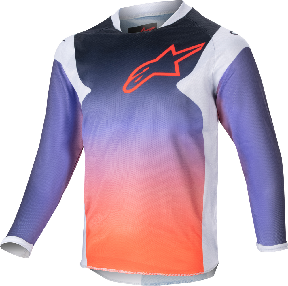 Alpinestars Youth Racer Graphic 1 MX Jersey (Light Grey/Hot Orange/Black) - 2XS