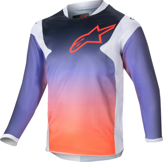 Alpinestars Youth Racer Graphic 1 MX Jersey (Light Grey/Hot Orange/Black) - 2XS