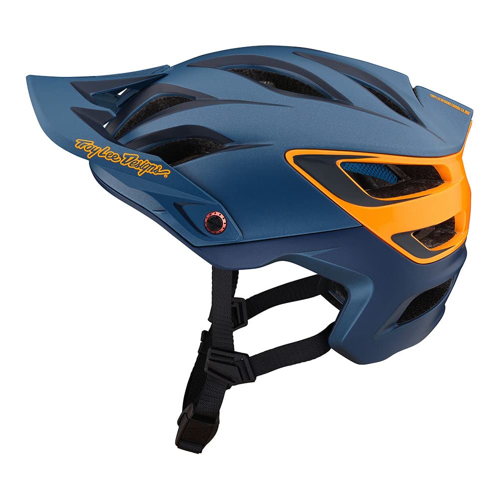 Troy Lee Designs A3 Uno Adult Mountain Bike Helmet MIPS EPP EPS Premium Lightweight 16 Vents 3-Way Adjustable Detachable Visor All Mountain Enduro, Gravel, Trail, BMX, Off-Road MTB (Blue, XS/SM)