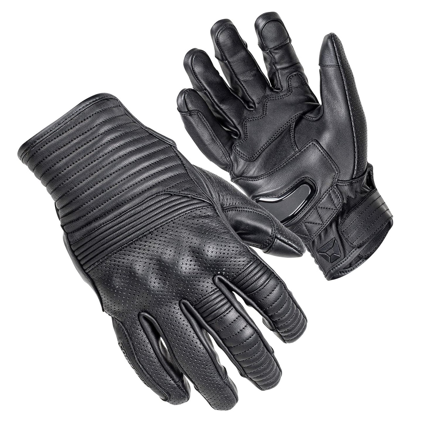 Cortech Bully Short Cuff Leather Motorcycle Gloves (Black) - 3XL