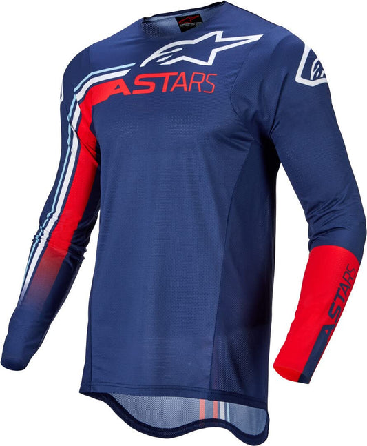 Alpinestars Supertech Blaze Jersey (Dark Blue/Bright Red/White) - Small