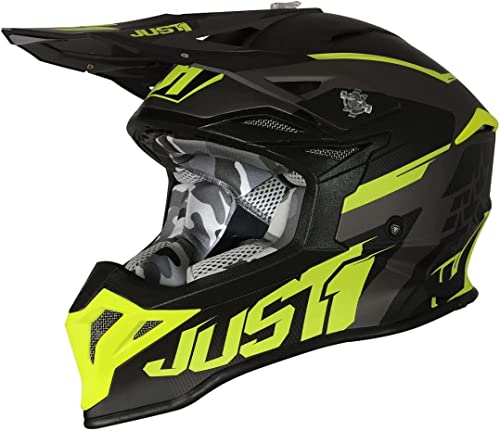 JUST 1 J39 Stars Thermoplastic Resin MX Helmet (Matte Black Yellow Titanium) - Small