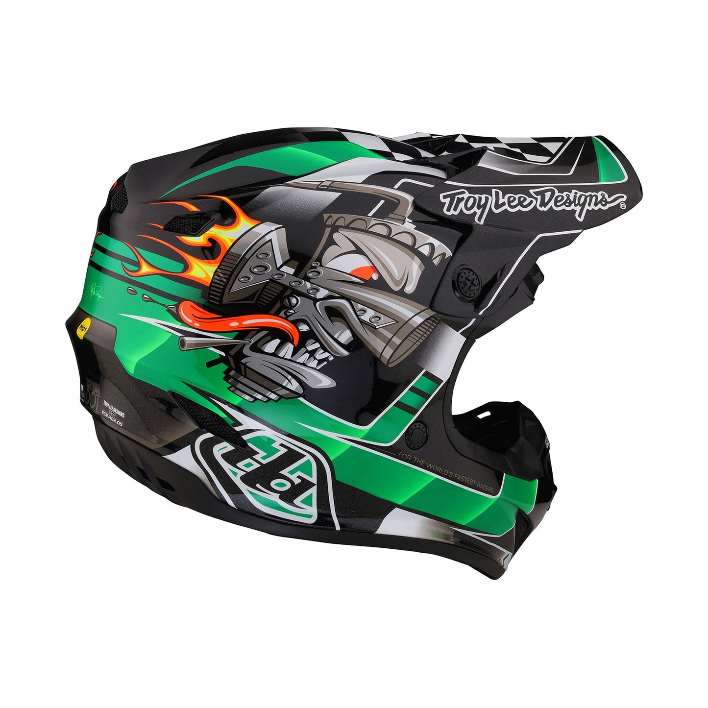 Troy Lee Designs SE4 Polyacrylite Helmet (Carb Green) - Large