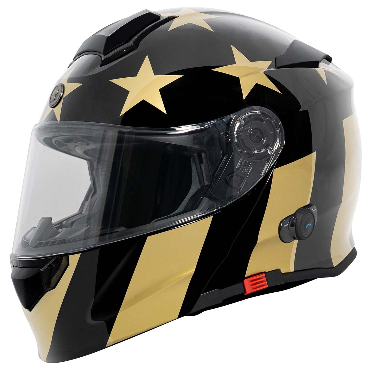 TORC T28B Bluetooth Integrated Motorcycle Helmet (Gold Star) - XS