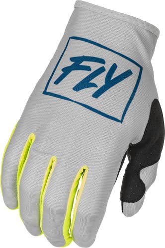 FLY Racing Adult Lite Gloves (Grey/Teal/Hi-Vis Yellow) - 3XL