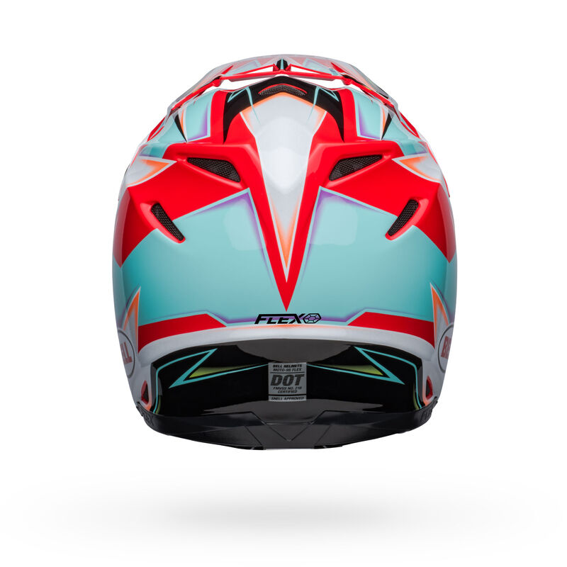 Bell Moto-9S Flex Helmets (Tagger Edge Gloss White/Aqua)