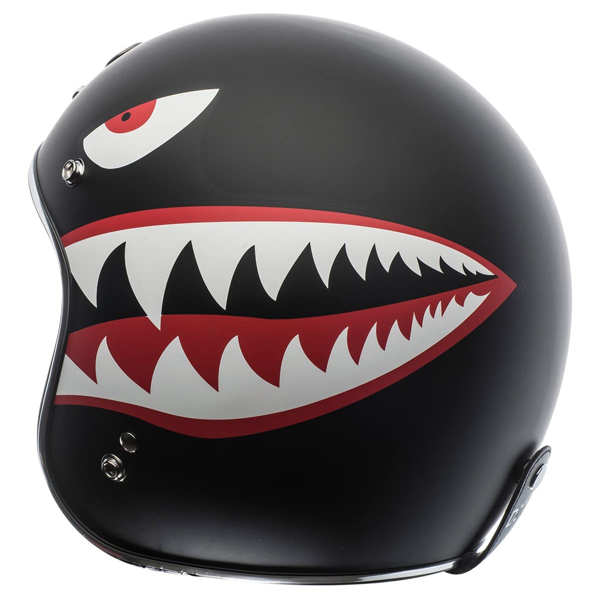 TORC T50 3/4 Helmet (Flat Black - Flying Tiger) - XS