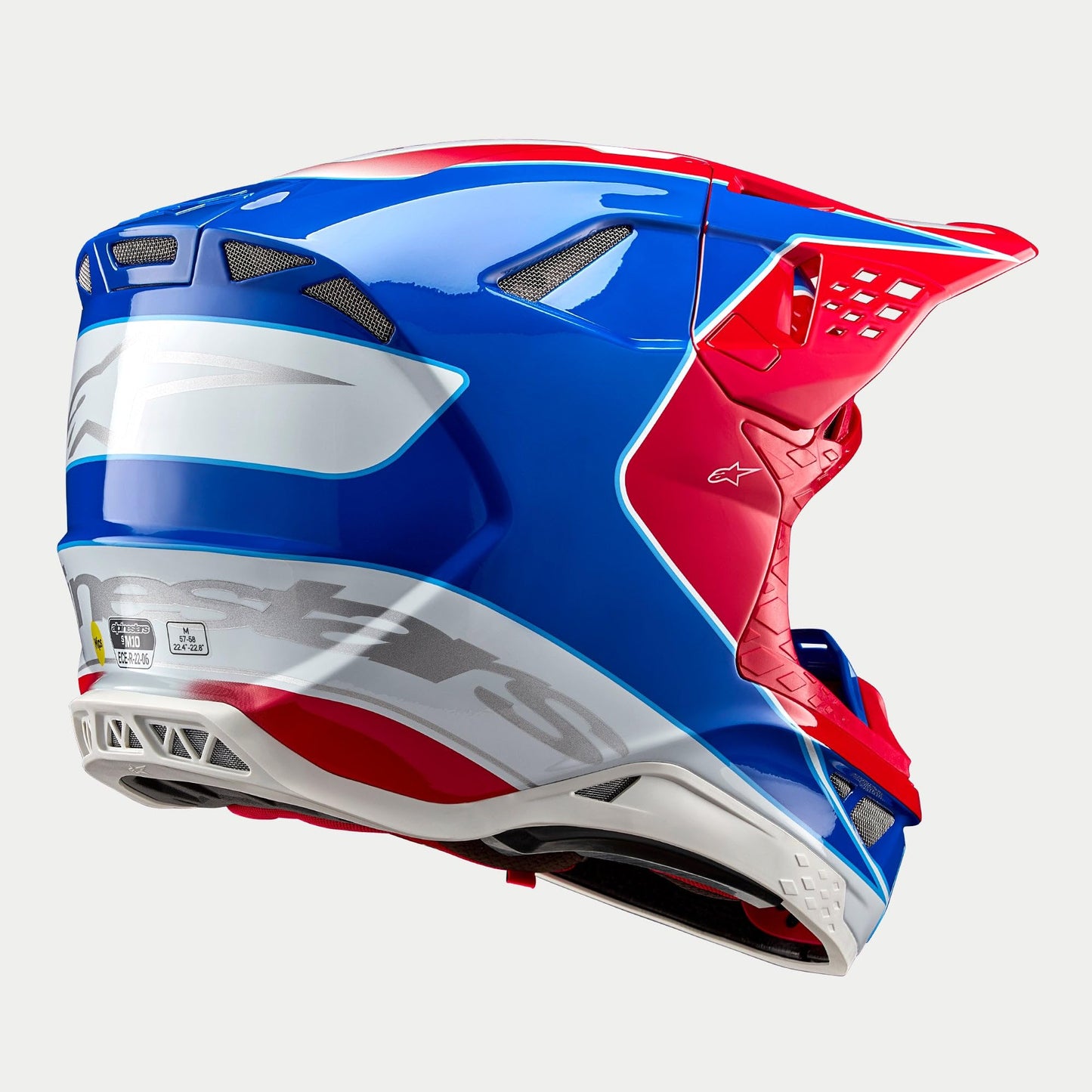 Alpinestars Supertech S-M10 Bale Helmet (Bright Red/Blue Glossy) - Large