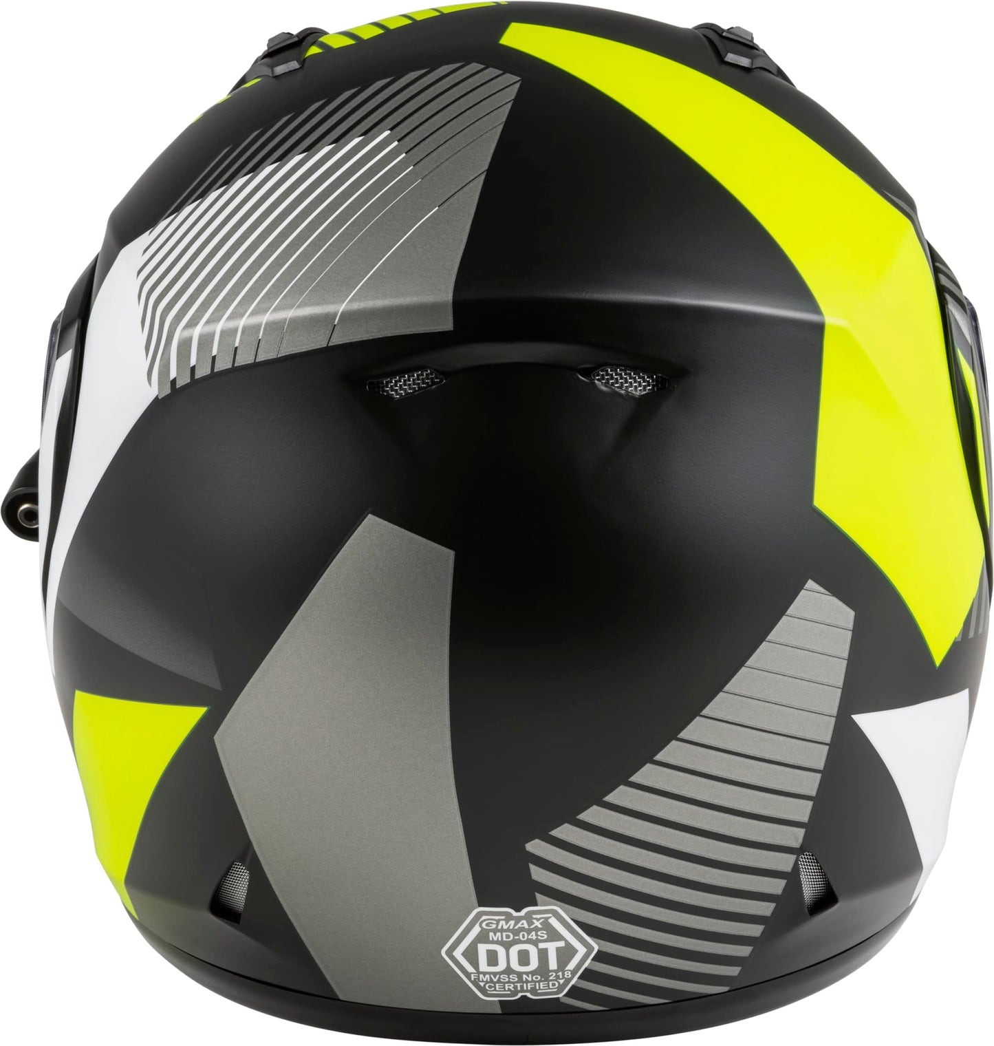 GMAX MD-04S Reserve Modular Snow Helmet w/ Dual Lens Shield (Matte Black/Silver/Hi-Vis) - Small