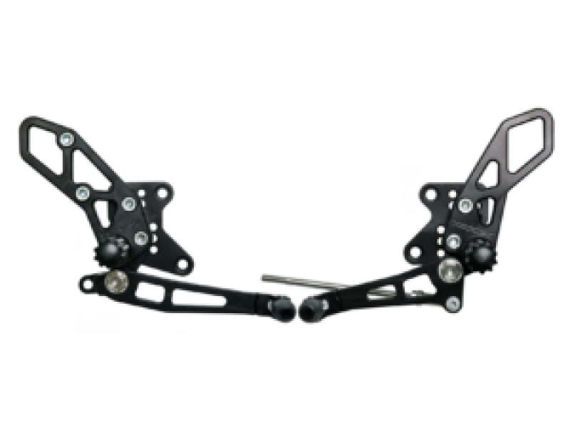 Vortex Racing 08-13 Kawasaki EX250 Ninja,13-17 EX300 Ninja Adjustable Rearsets- Black