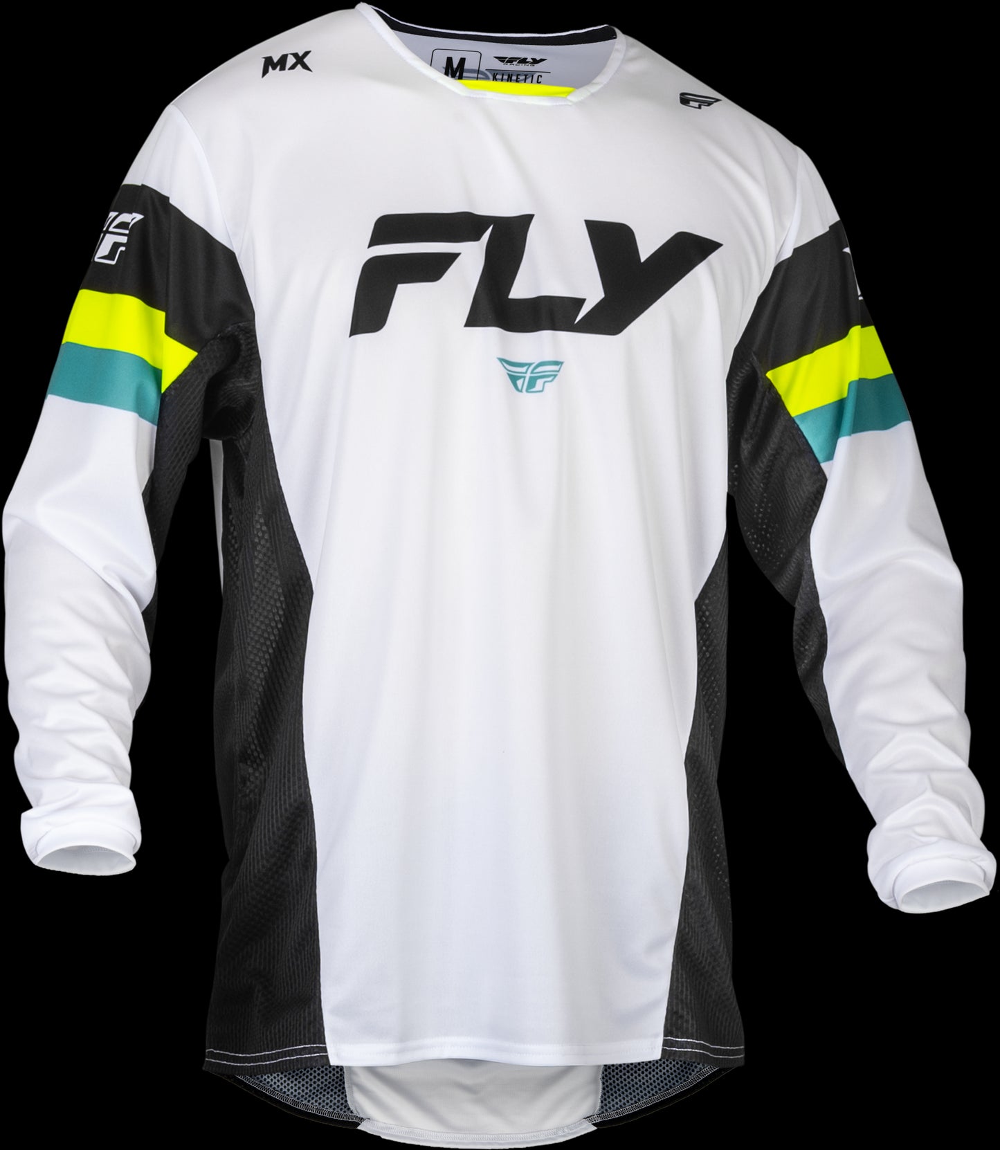 Fly Racing Kinetic Prix Jersey (White / Black / Hi-Vis) - Small