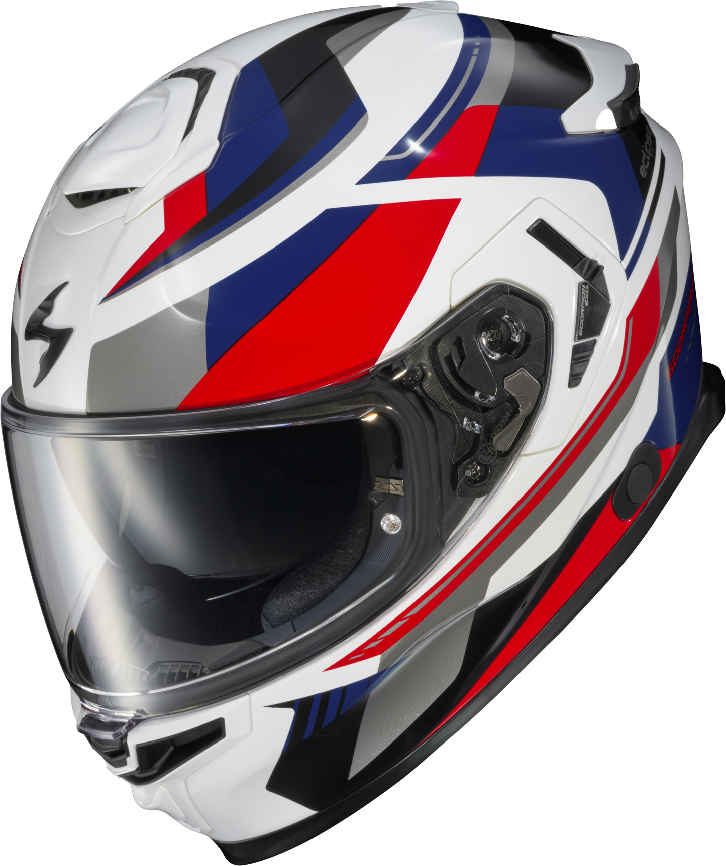 Scorpion EXO ECL-1105 Eclipse Full Face Helmet in Lunar White/Red/Blue - Large