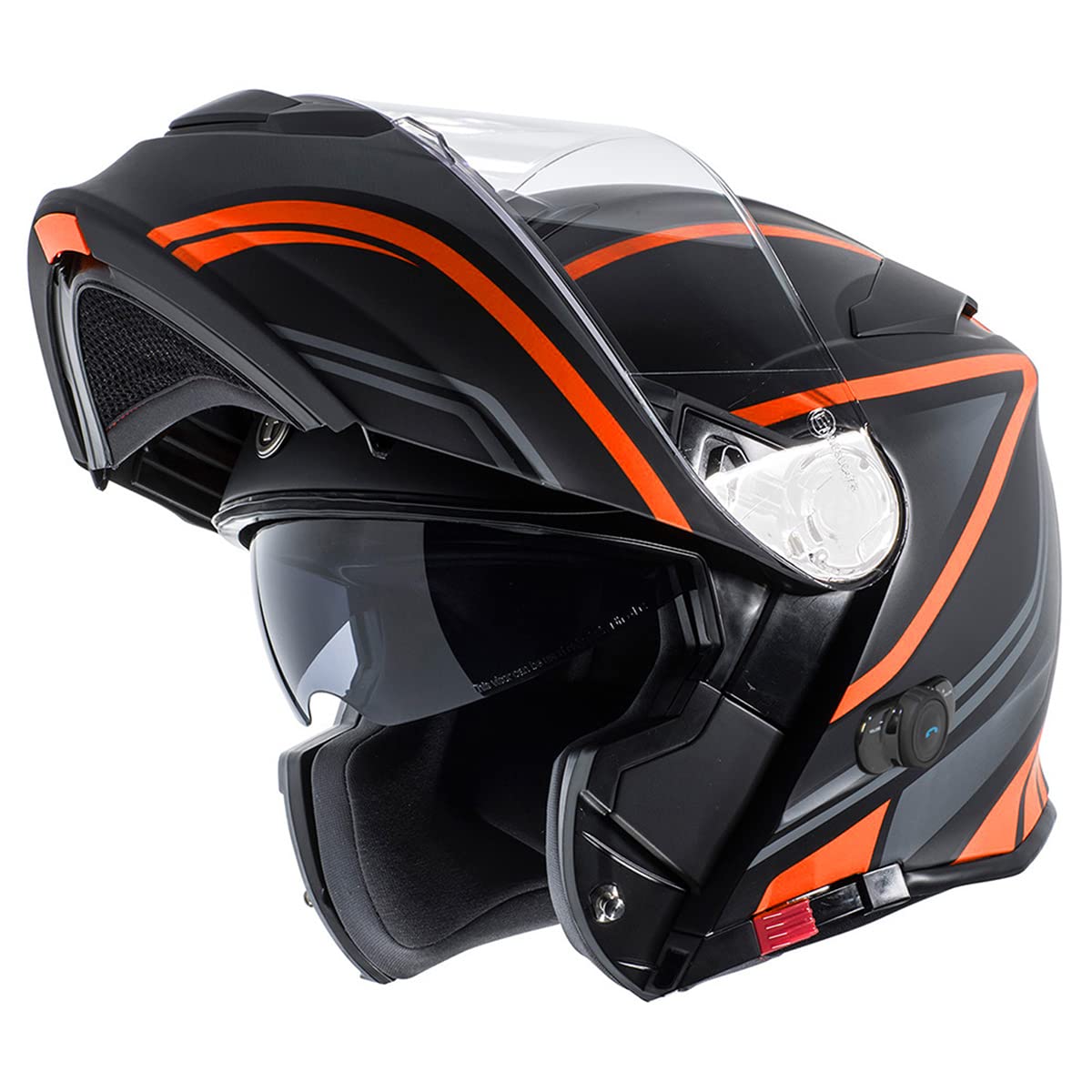 TORC T28B Bluetooth Integrated Motorcycle Helmet (Vapor Orange) - Small