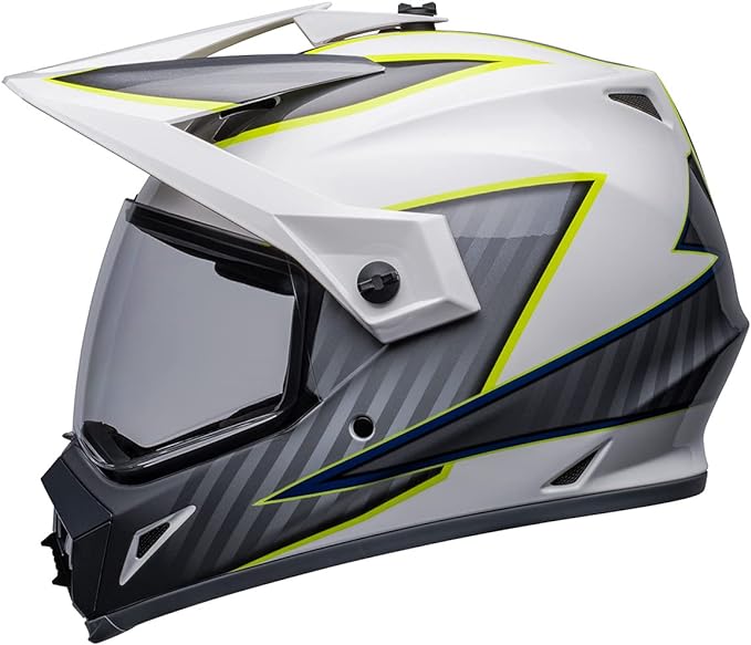 BELL MX-9 Adventure MIPS Helmet (Dalton Gloss White/Hi-Viz Yellow) - Medium