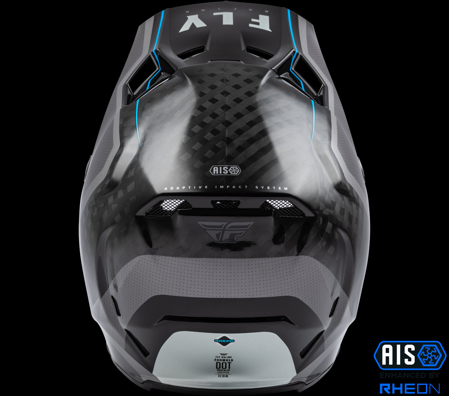 Fly Racing Formula Carbon Axon Helmet (Black / Grey / Blue) - XS