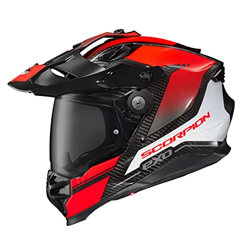 ScorpionEXO XT9000 Carbon Fiber Adventure Helmet (Trailhead Graphic Red) - Large