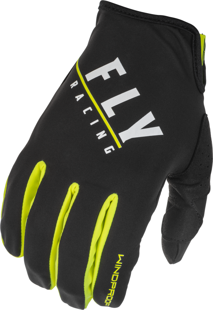 Fly Racing Windproof Lite Gloves (Black/Hi-Vis) - XS